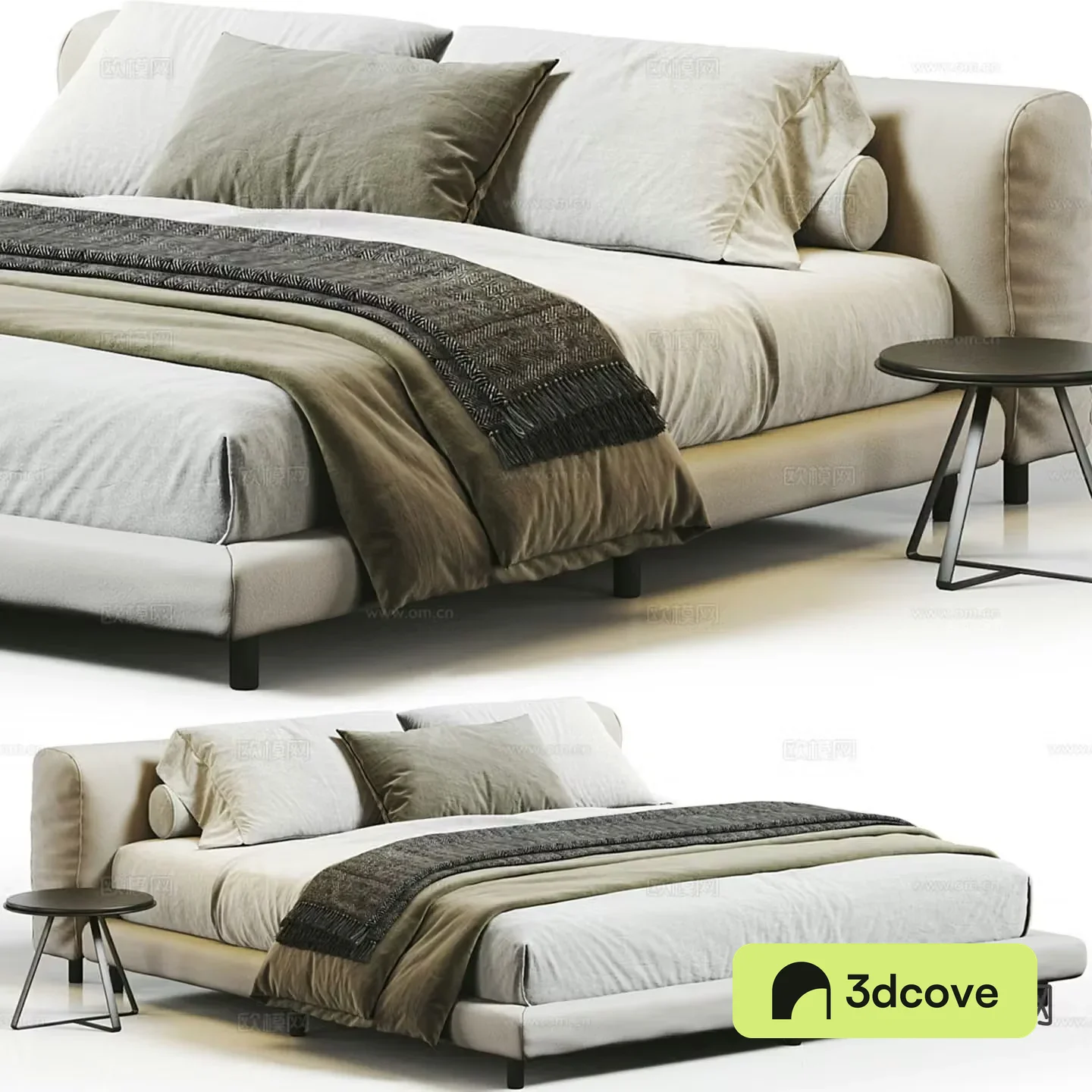 Modern fabric double bed