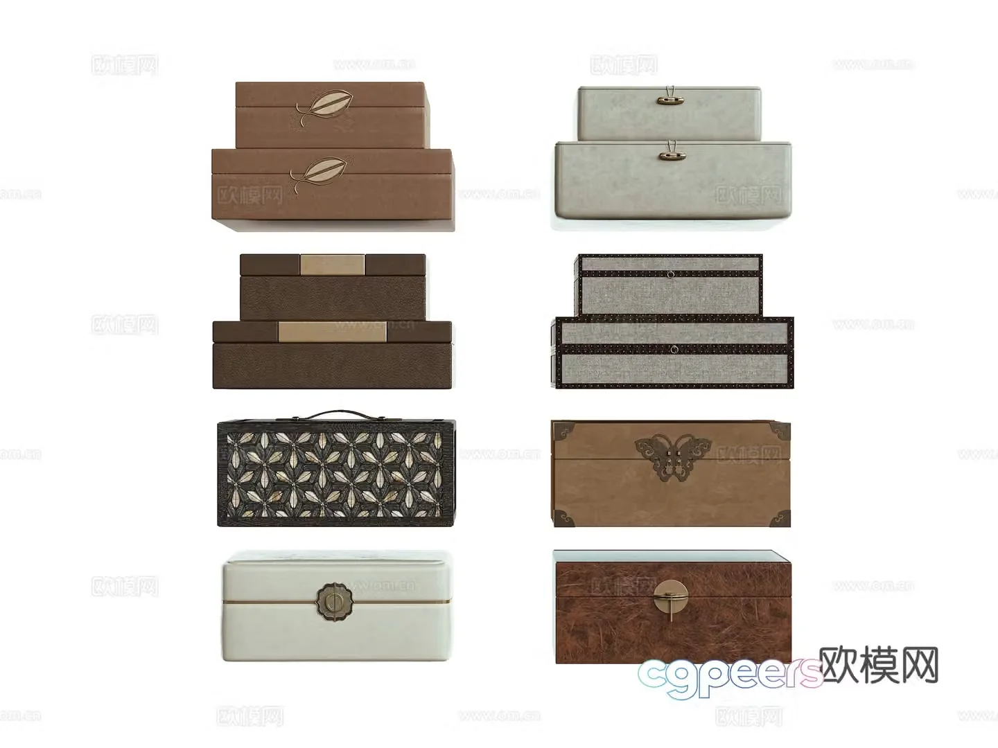 New Chinese style decorative box Jewelry box Tea box 3D model