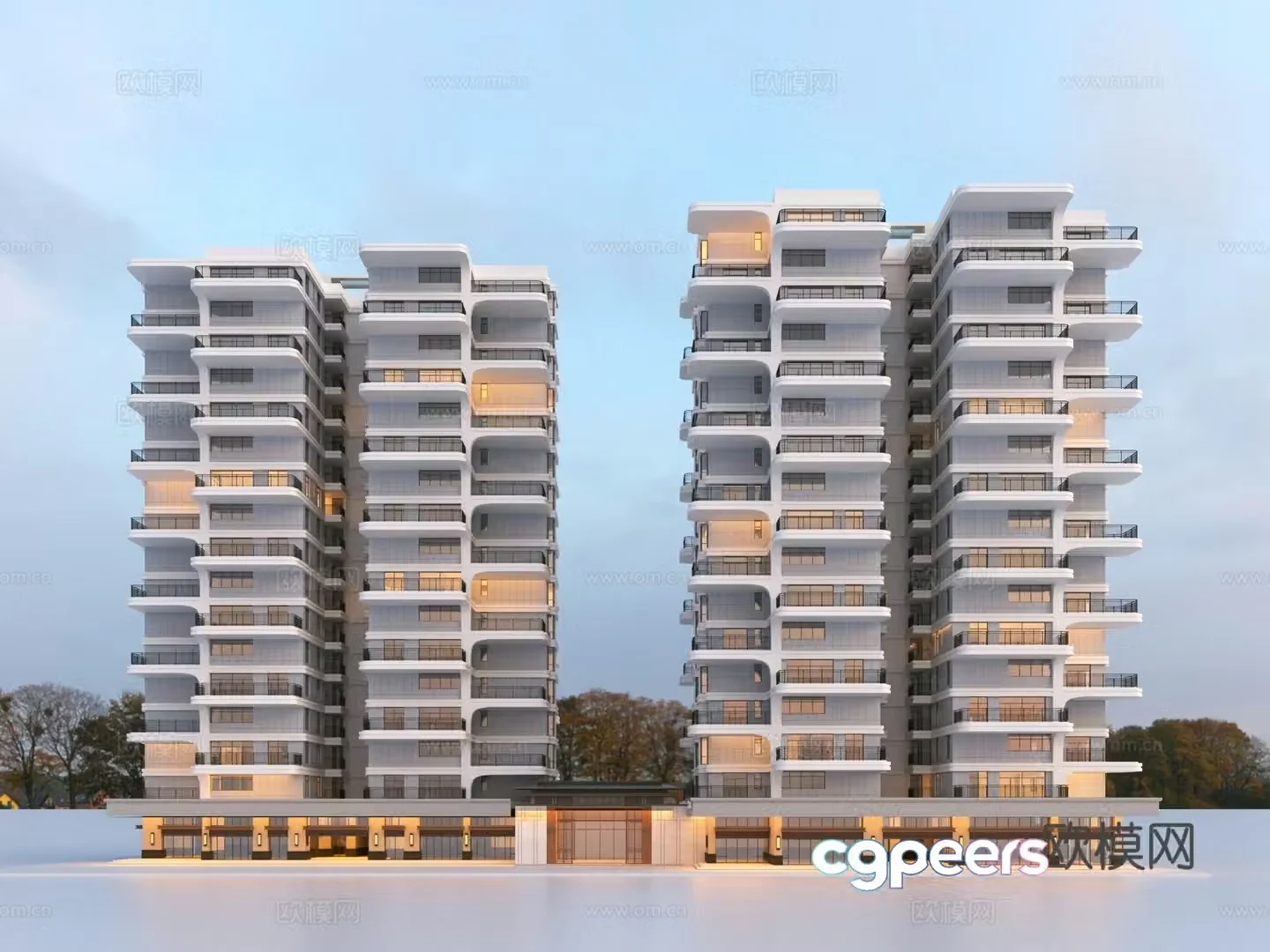 High-rise fourth generation residential 3D model