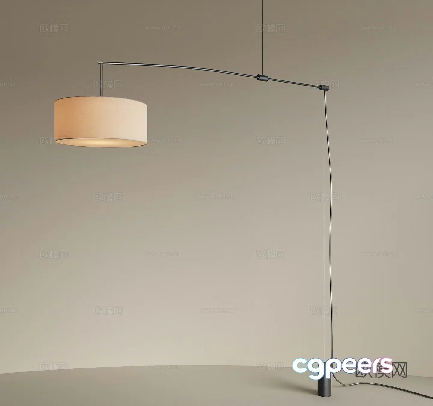 Modern metal floor lamp Fishing lamp Living room floor lamp Art floor lamp 3d model