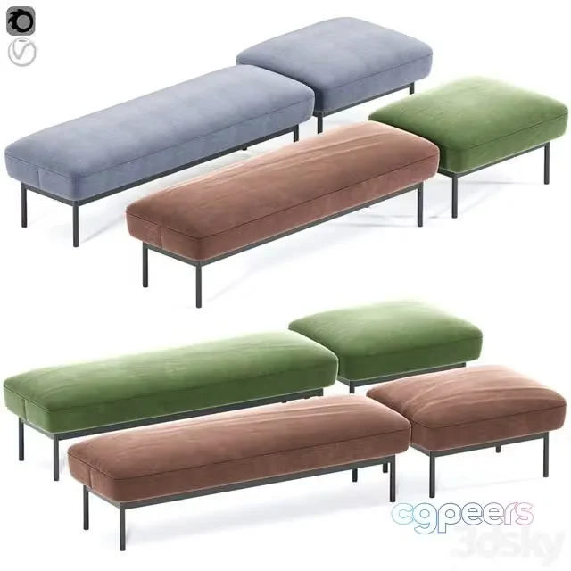 3ds Max Free – Puff Puff Bench by Blu Dot