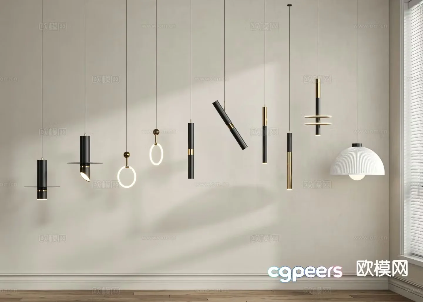 Fashion small chandelier creative chandelier 3d model