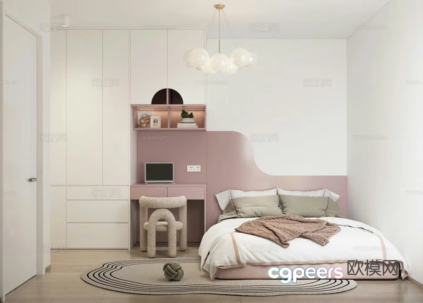 Modern children’s room girl’s room 3d model