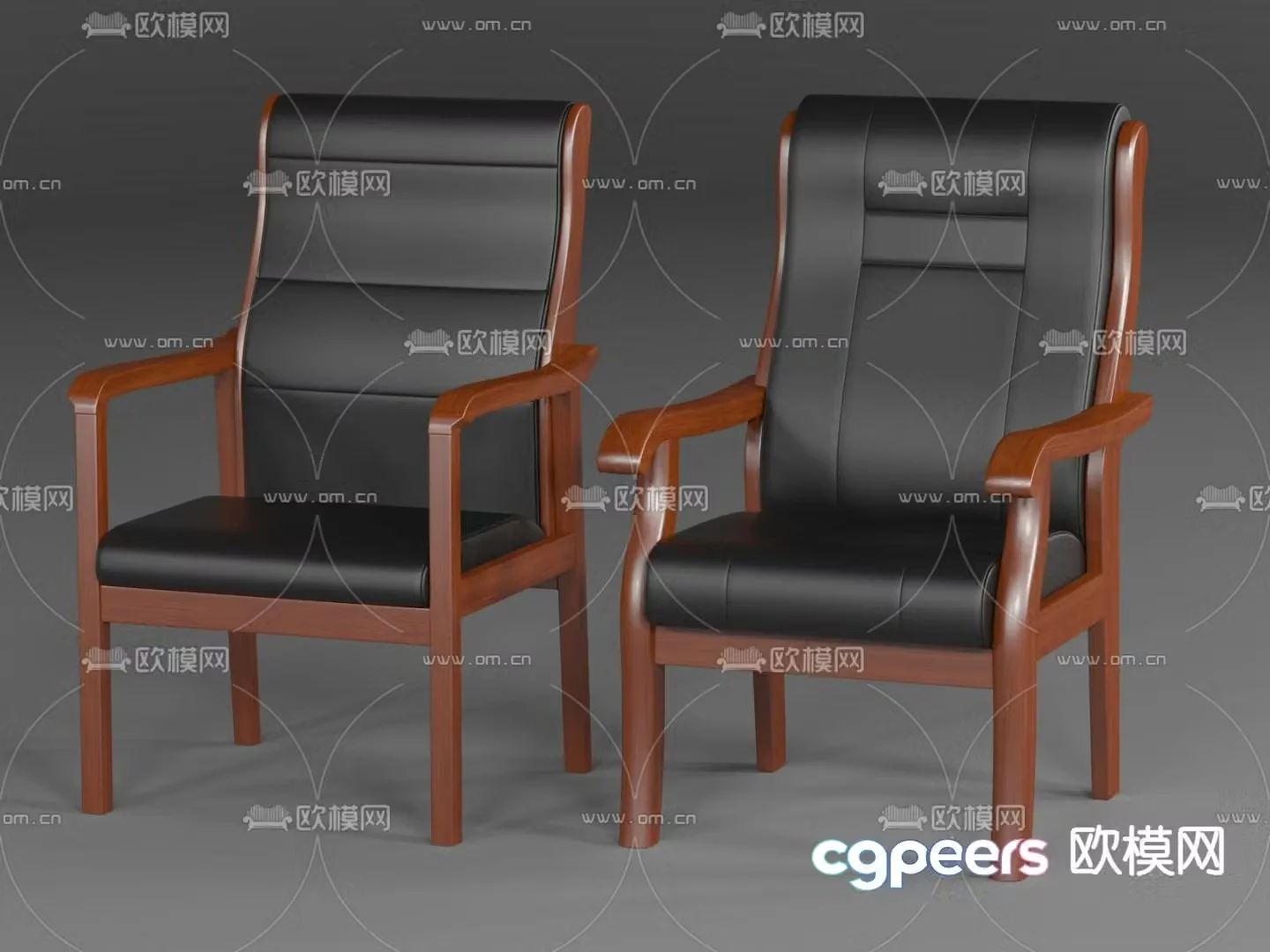 Solid wood office chair armchair conference chair 3d model