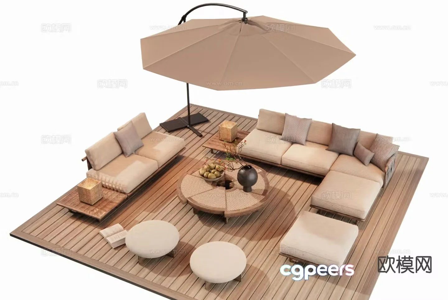 Modern outdoor sofa patio sofa 3d model