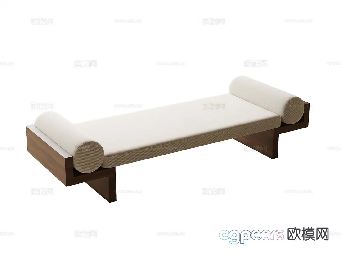 Medieval style stool bedside stool bench 3d model