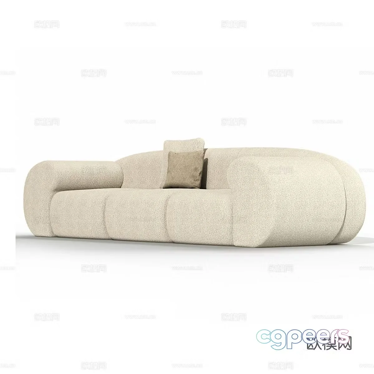 Three seater sofa upholstered sofa 3d model