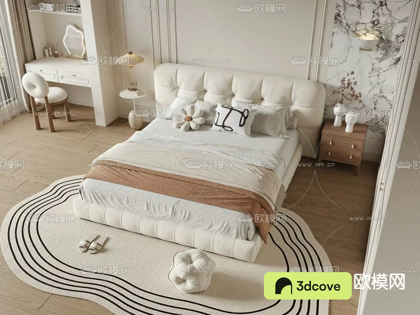 French double bed