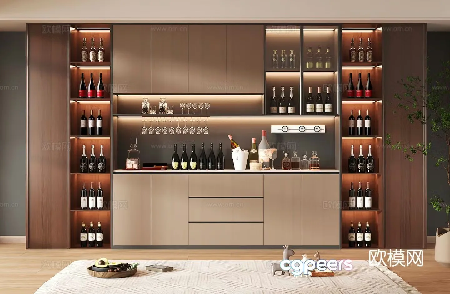 Wine cabinet design Wine cabinet red wine cabinet bar wine cabinet partition wine cabinet 3D model