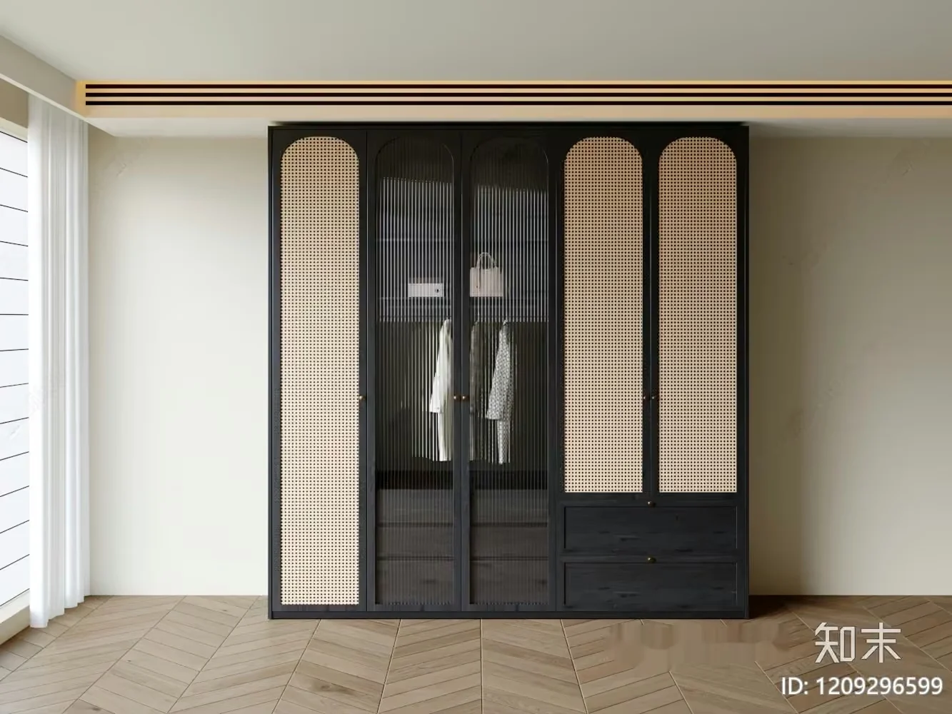 Modern Wardrobe Unit 3D Model – 21886 – VRAY Render