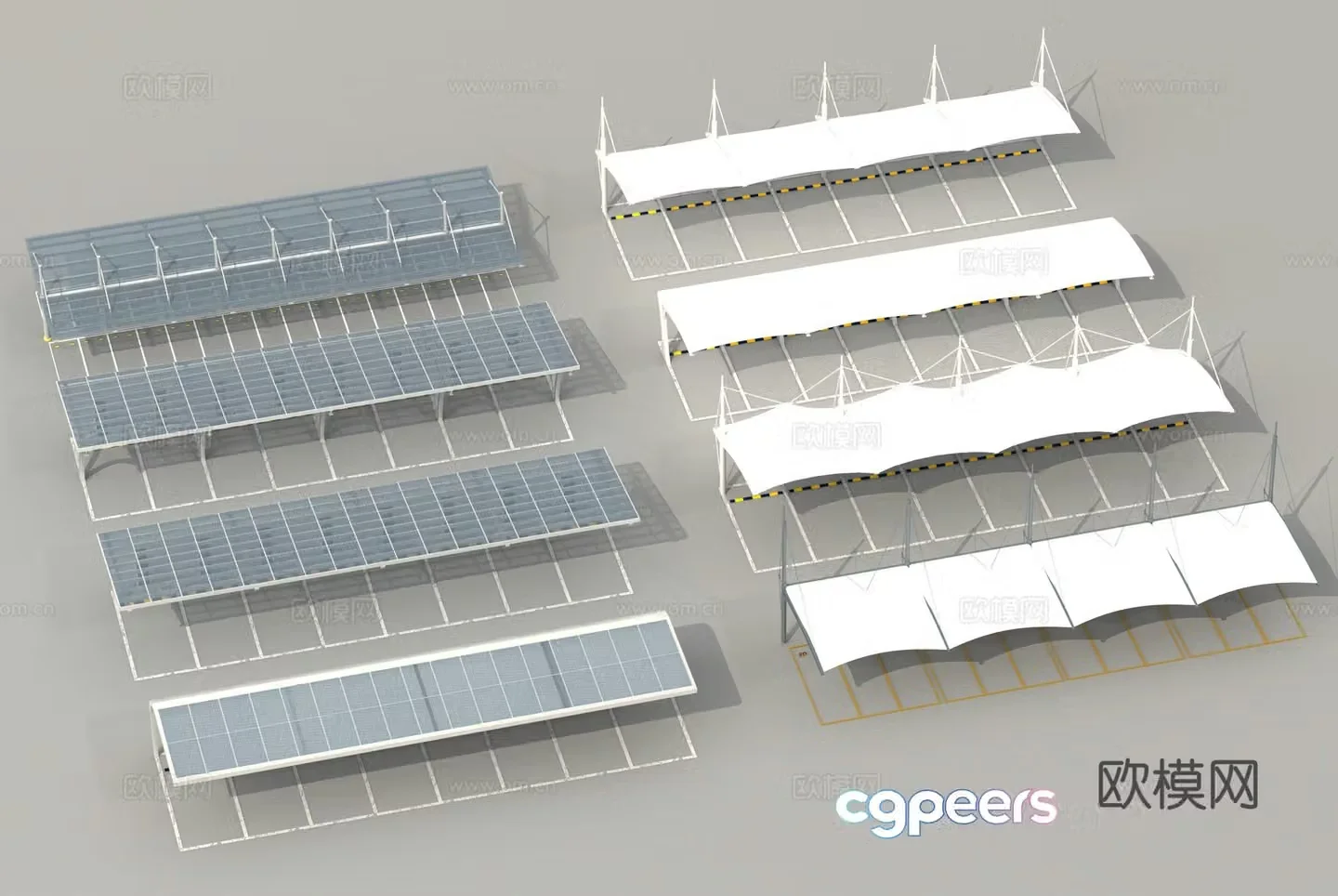 Parking lot parking floor parking shed 3d model
