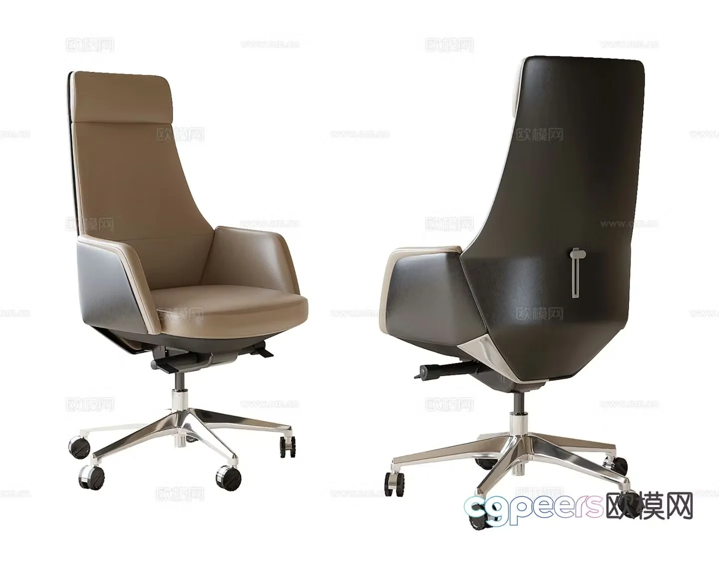 Leather office chair boss chair swivel chair 3d model