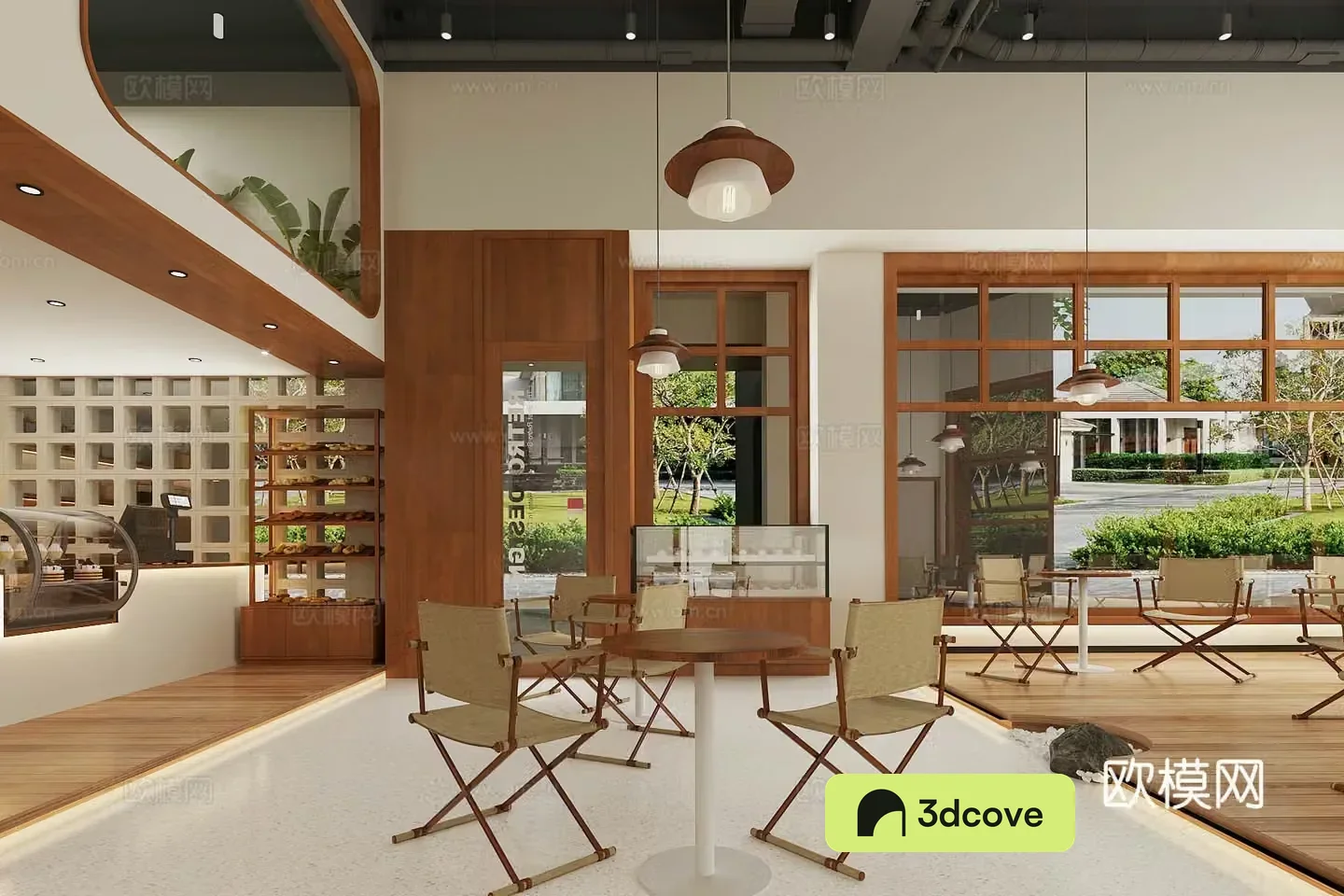 Logwood style coffee shop Logwood style milk tea shop Western restaurant tea room Cake dessert shop Coffee table and chair
