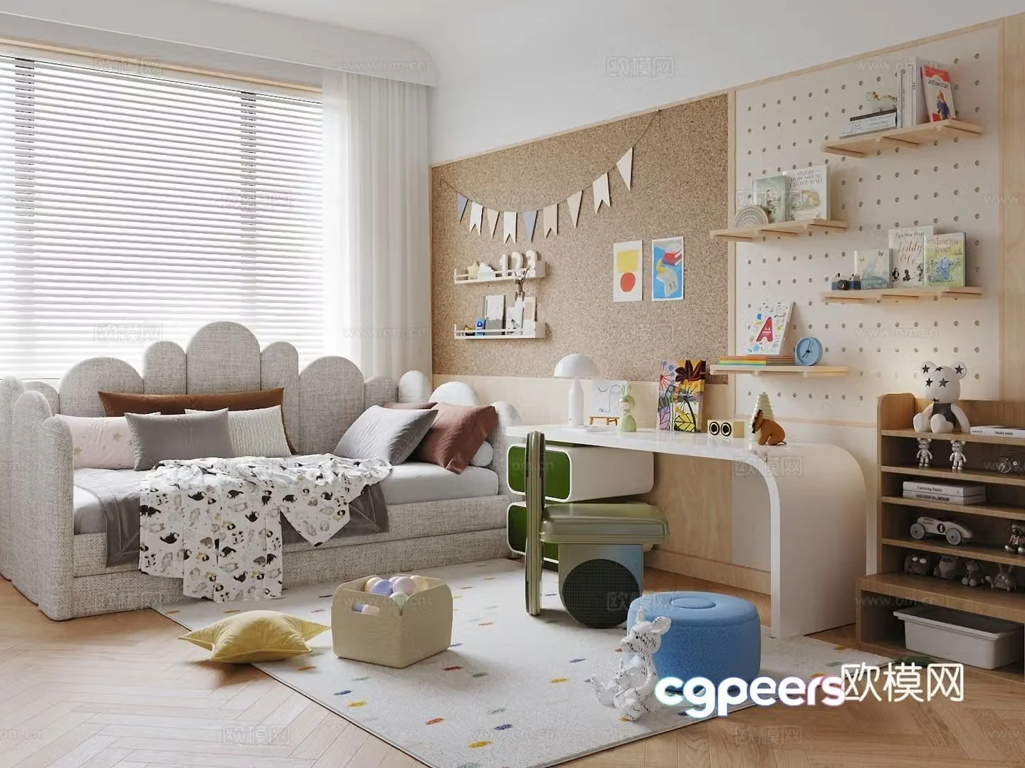 Modern children’s room Children’s entertainment room Children’s toy room 3d model