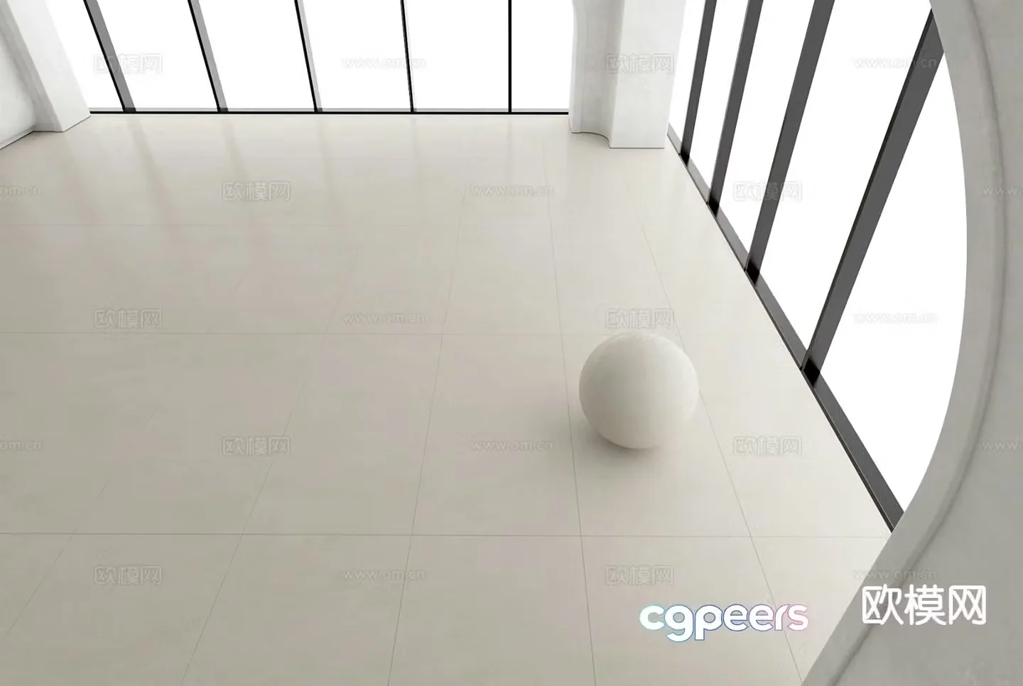 Creamy style floor tiles soft light tiles velvet floor tiles off-white floor tiles 3D model