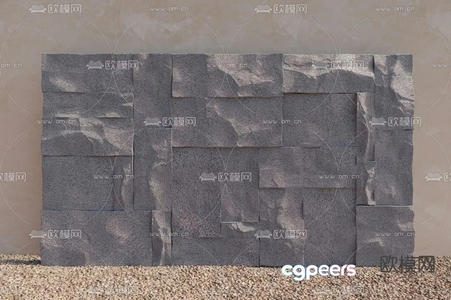 Bomby stone wall rock wall background wall 3d model