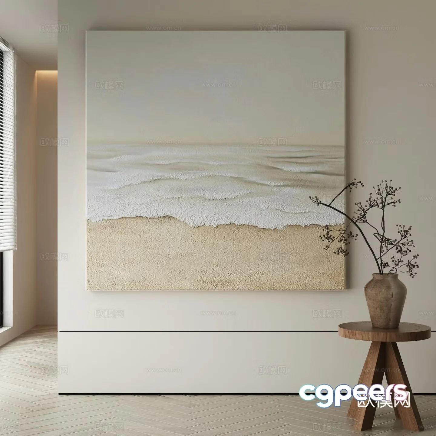 Modern Wasabi Hanging Painting Oil Painting 3D Model