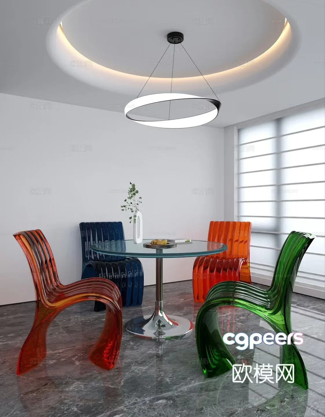 Leisure table and chair 3d model