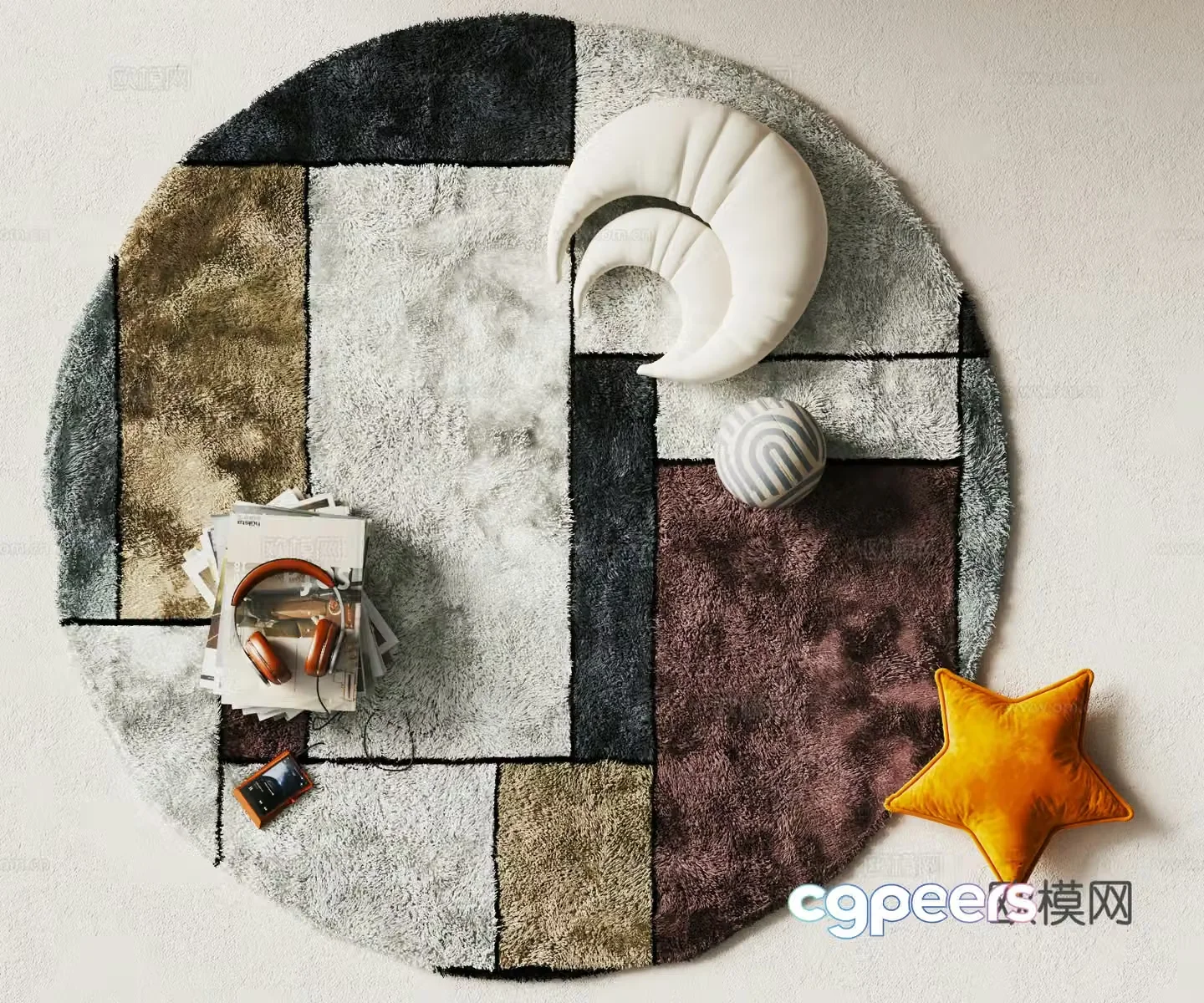Modern round carpet 3d model