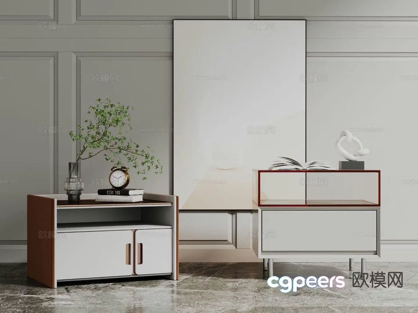 Modern bedside table 3d model