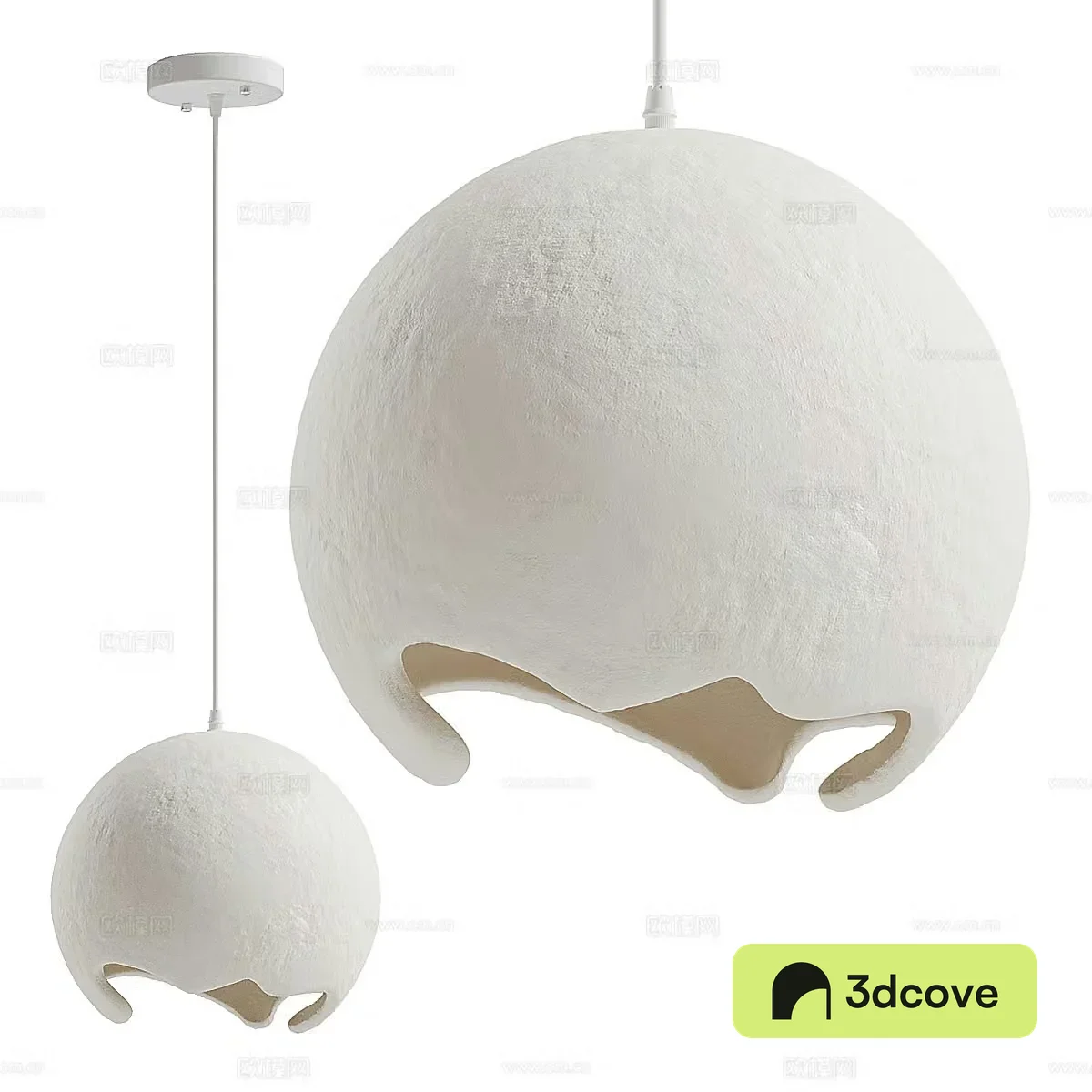 Cream-style chandelier Art chandelier Wasabi chandelier B&B chandelier Stone chandelier Bedside chandelier Stone chandelier Bedside hang 3D model