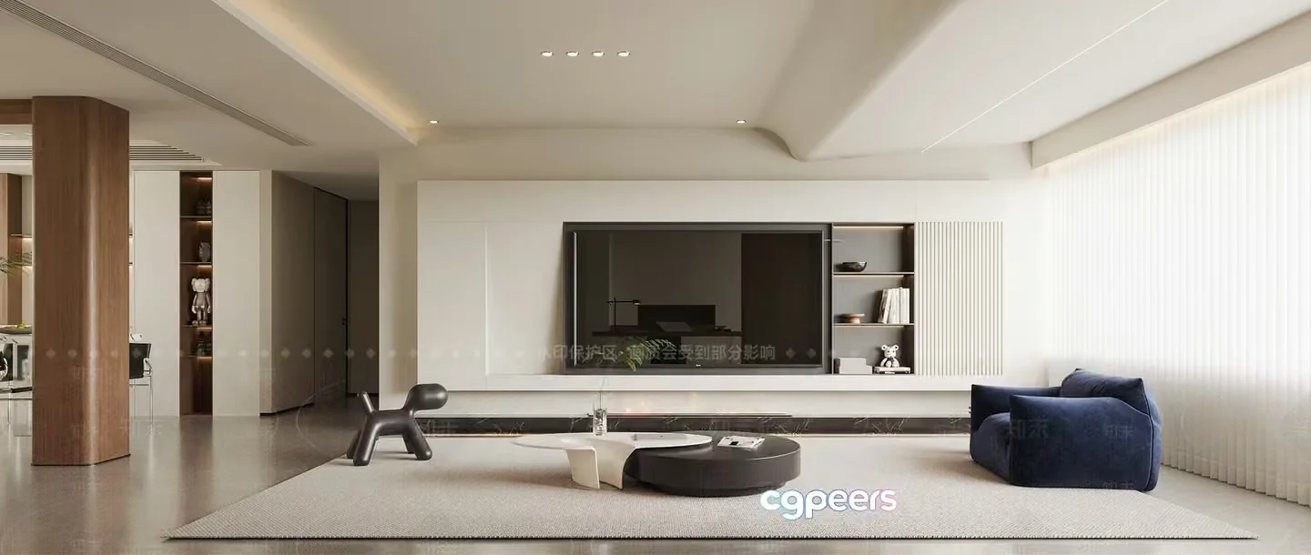 Modern Living Room 3D Model – 19810 – VRAY Render