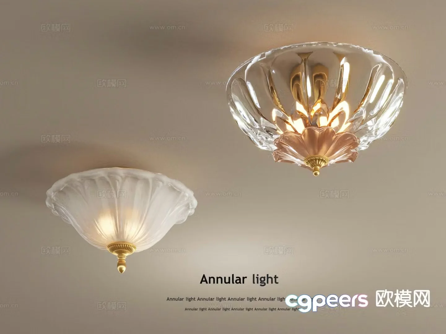French crystal ceiling lamp 3d model