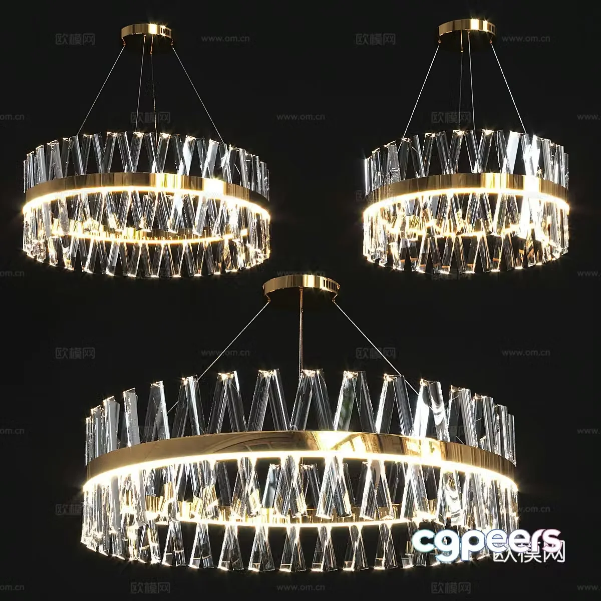 Chandelier combination glass chandelier crystal chandelier restaurant chandelier bar chandelier living room chandelier 3d model