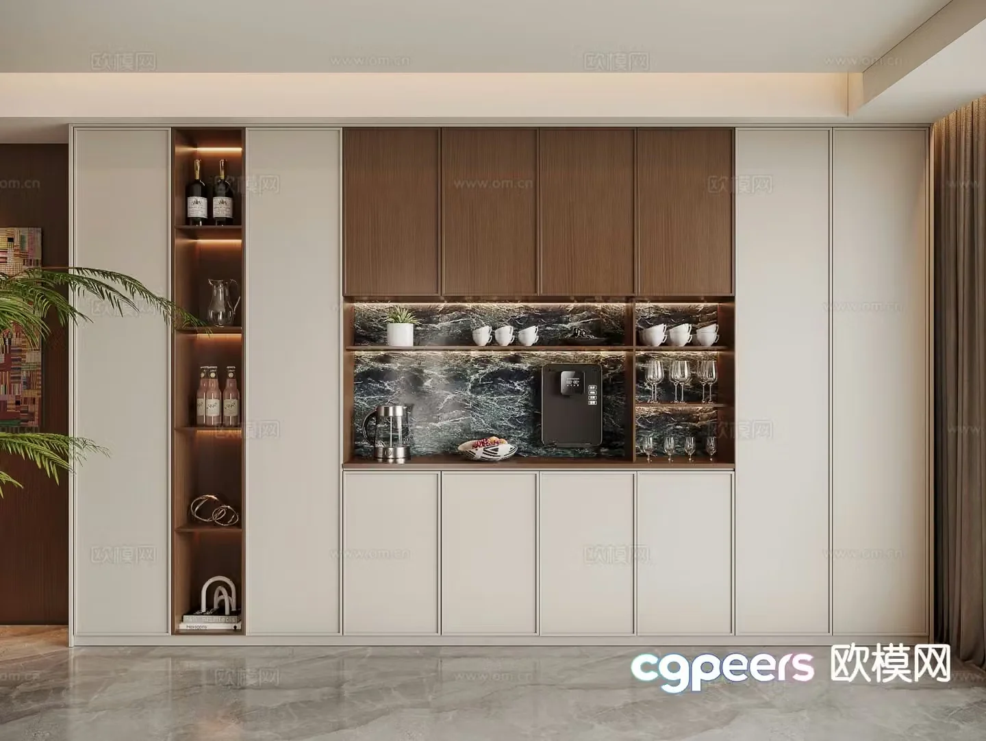 Medieval style wine cabinet 3D model