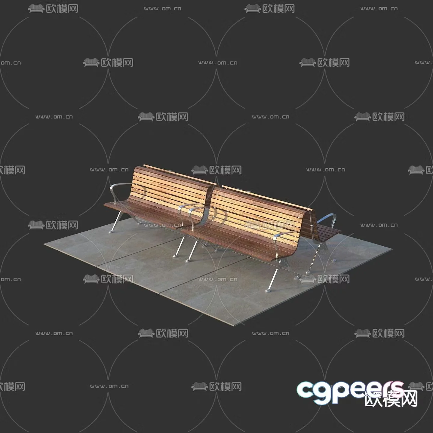 Outdoor chair public chair park chair 3d model