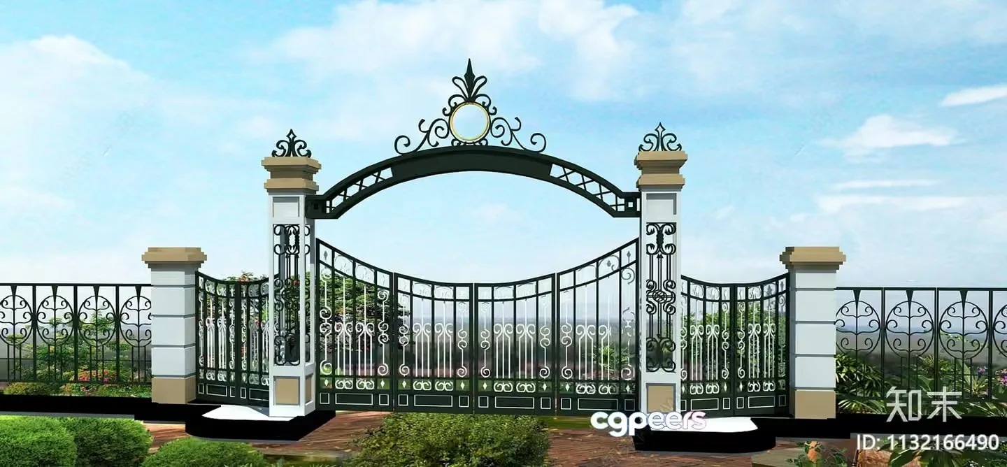 A Decorative Gate 3D Model – 4110 – VRAY Render