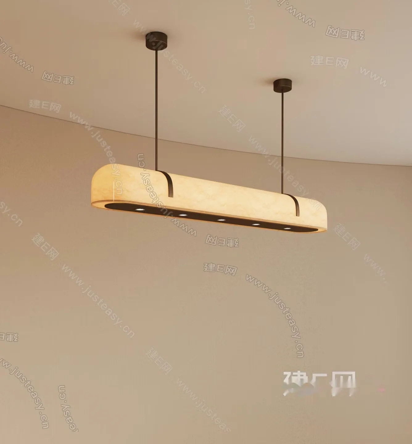 Gold Light Fixture 3D Model – 8095 – VRAY Render