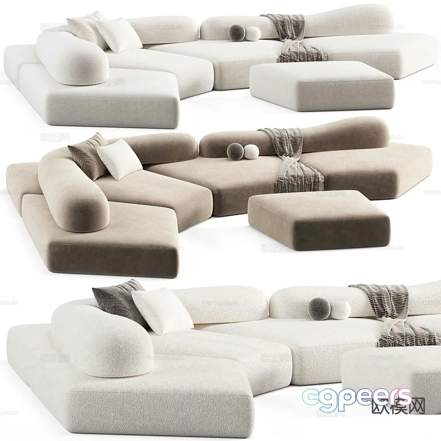 Special shaped sofa curved sofa 3d model