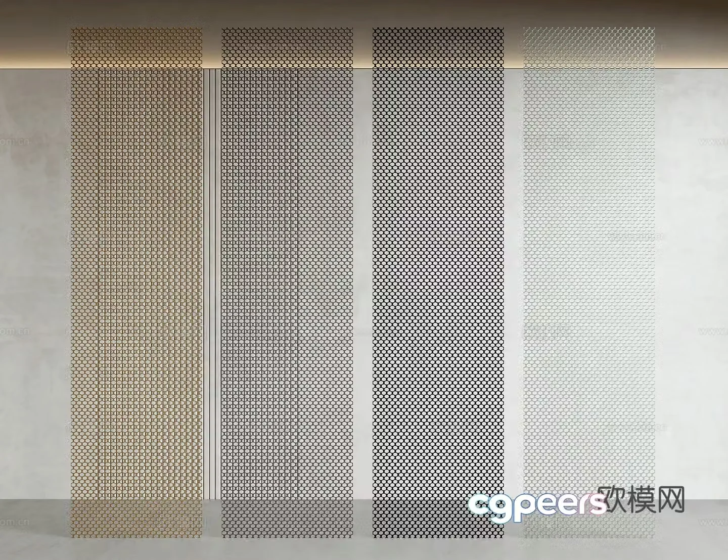 Modern perforated stainless steel plate 3d model