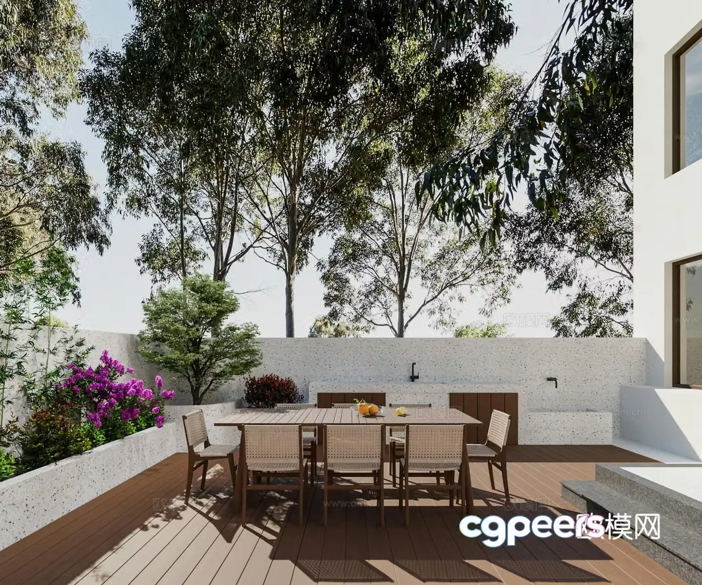 Modern garden landscape 3d model