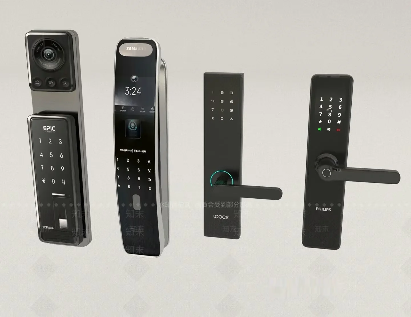 Modern Electronic Locks 3D Model – 17705 – VRAY Render
