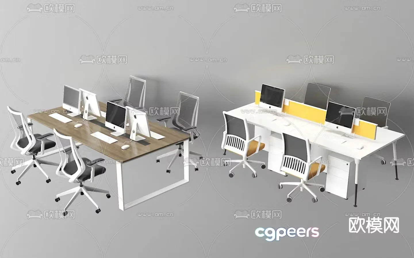 Office desk and chair 3d model