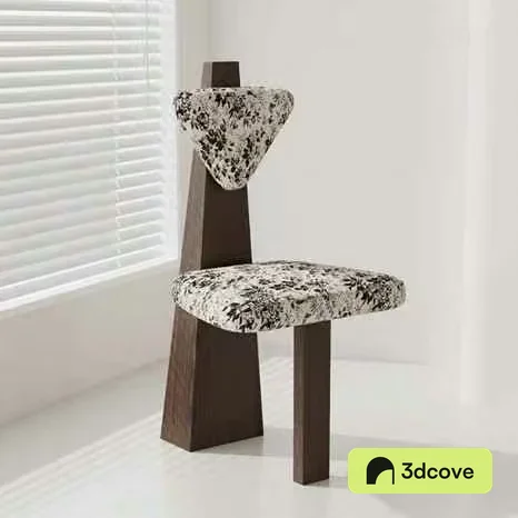 Wooden Chair With Floral Upholstery