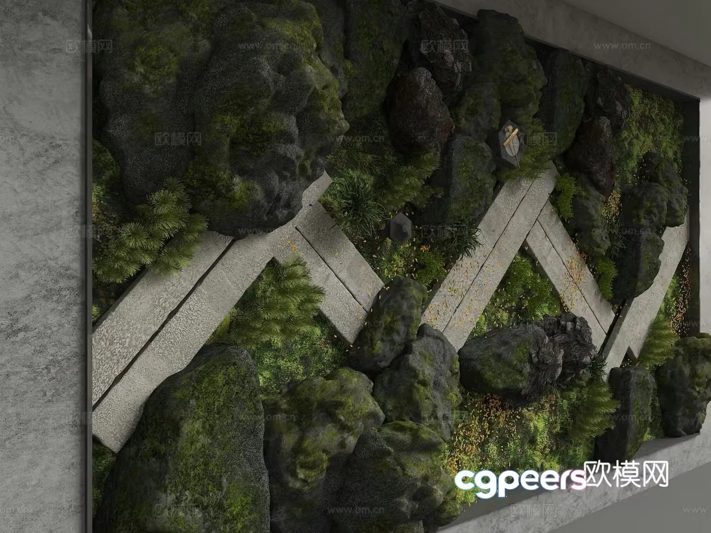 Modern background wall 3d model