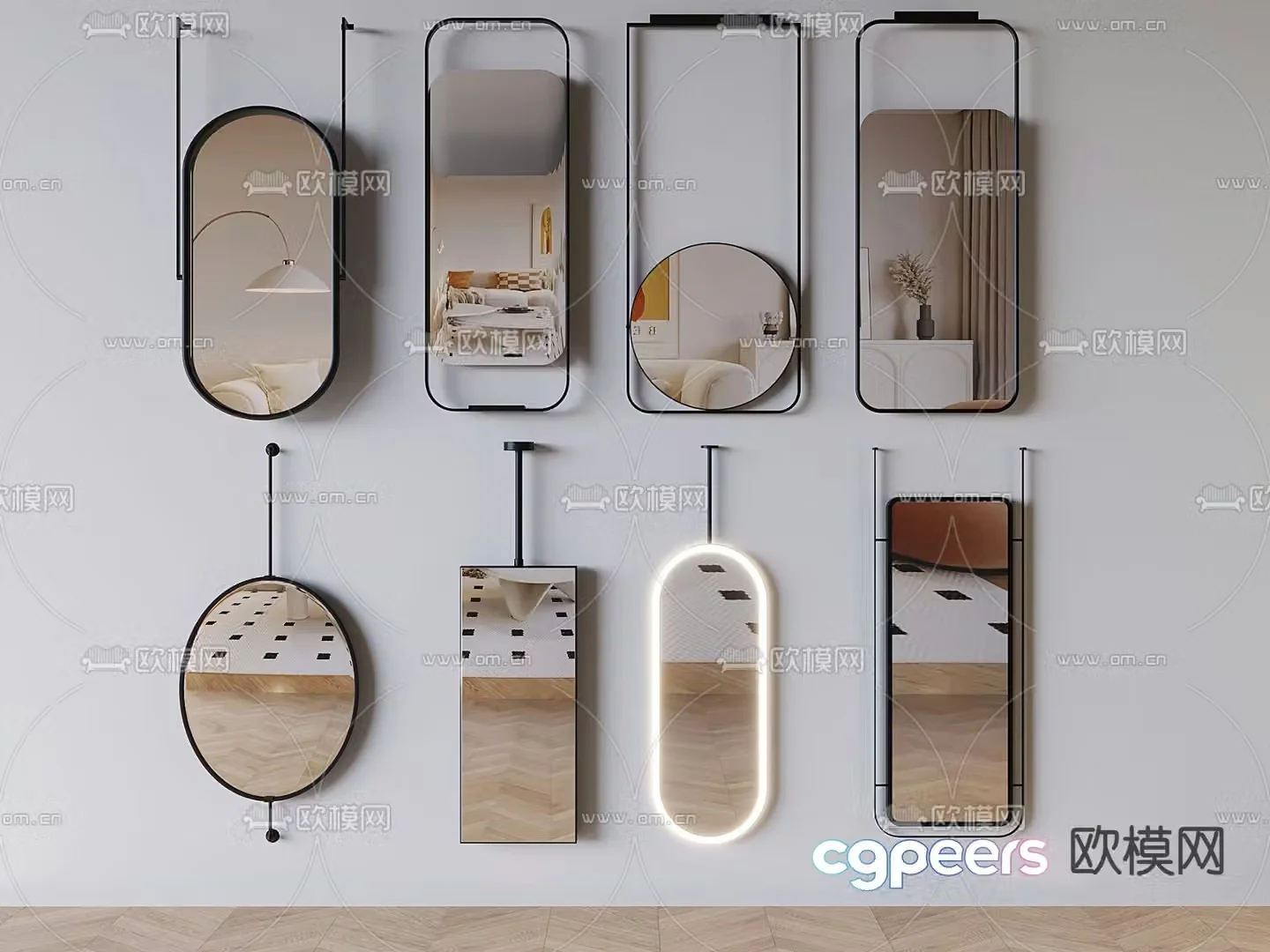 Mirror Smart Mirror Full-body Mirror Dressing Mirror 3D Model