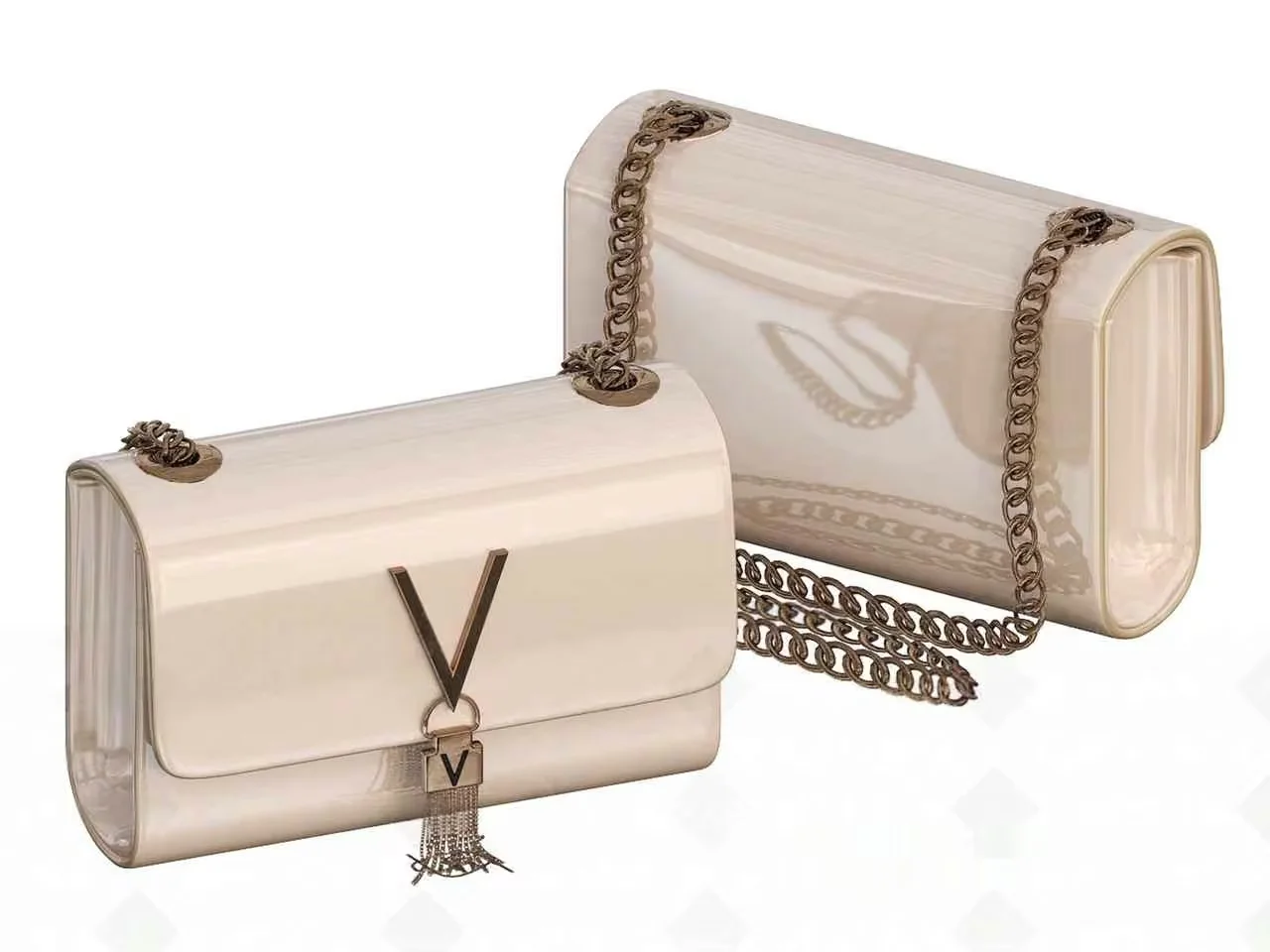 Clear Plastic Handbags With Gold Chain Straps 3D Model – 9512 – VRAY Render