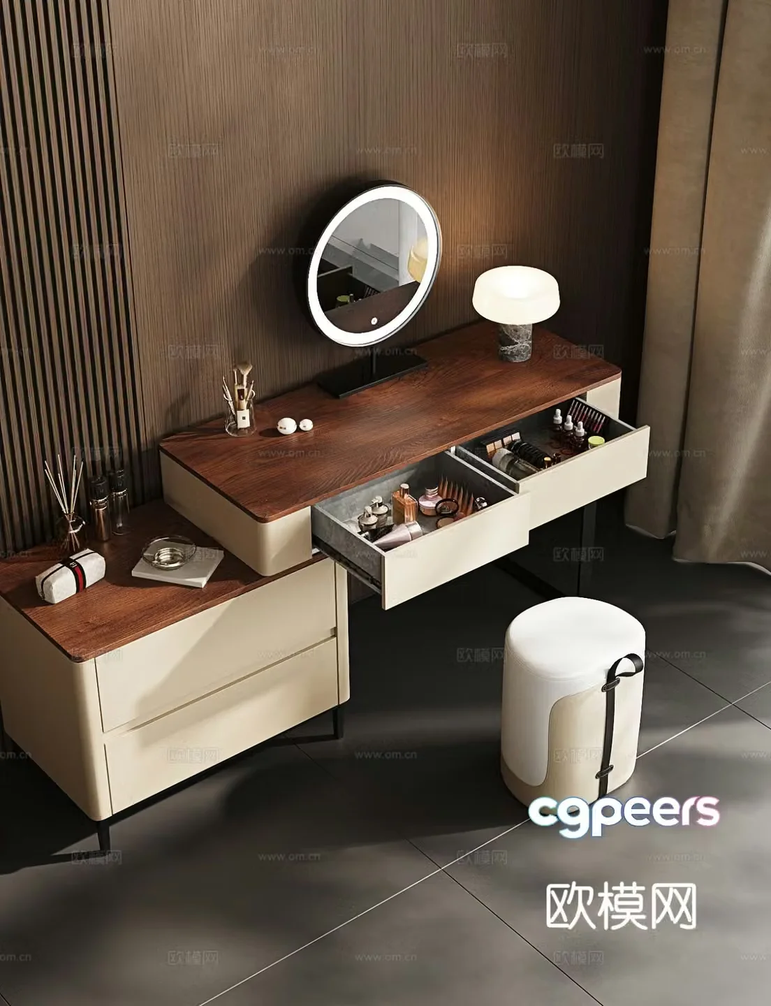 Medieval style dressing table 3d model