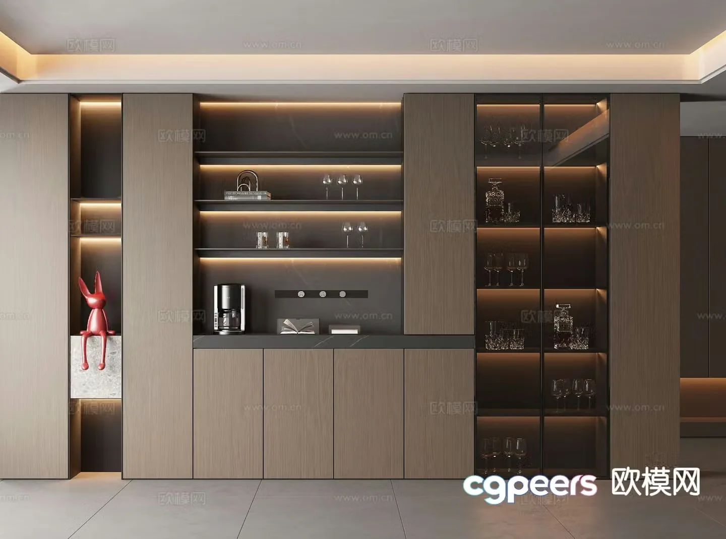 Italian wine cabinet sideboard 3d model