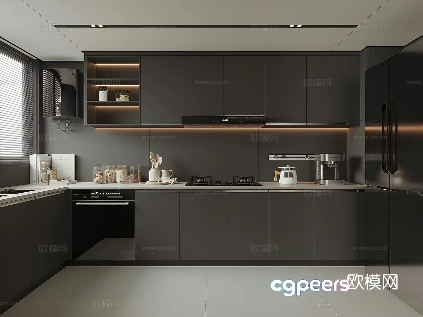 Modern home kitchen 3d model