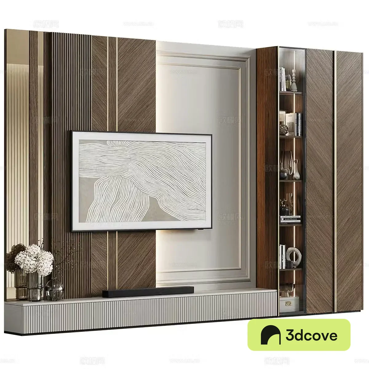 Modern light luxury TV background wall