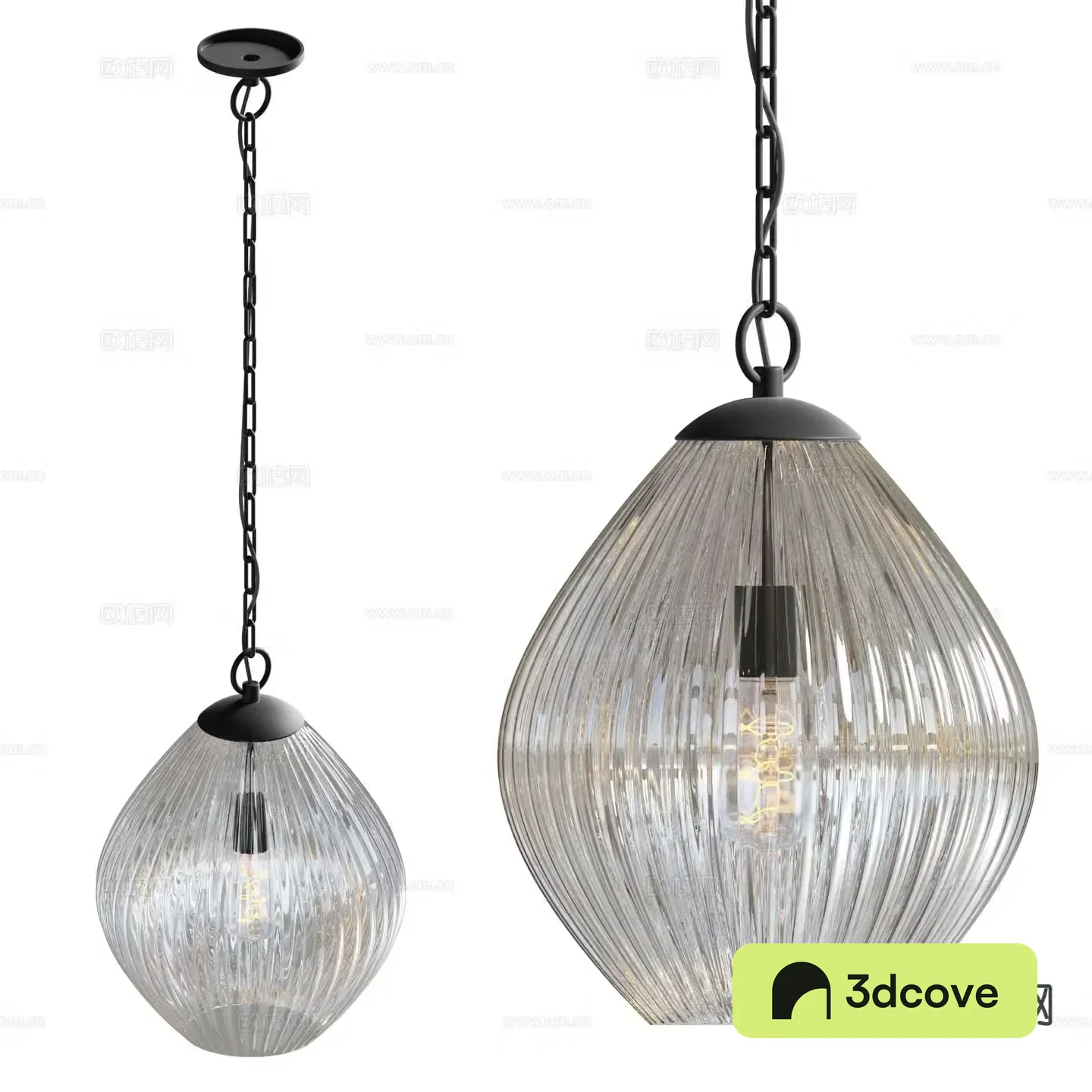 Modern glass chandelier