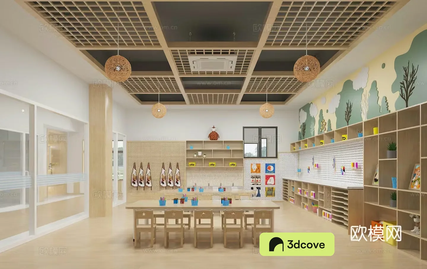 Modern kindergarten classroom