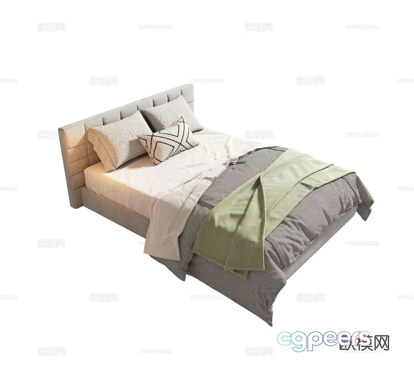 Modern single bed 3d model