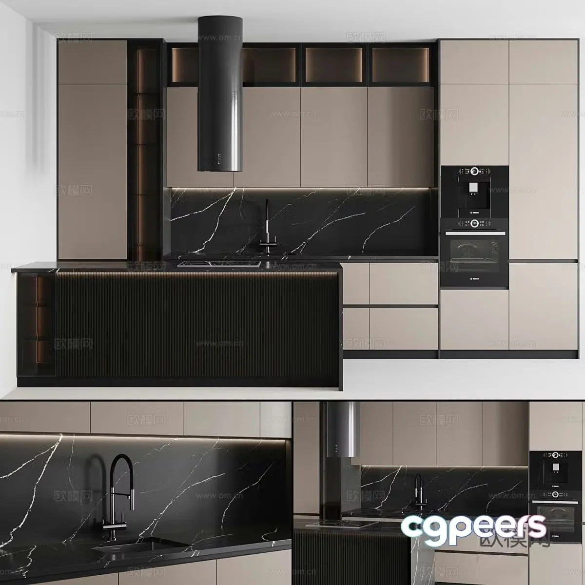 Modern Italian minimalist cabinet 3d model
