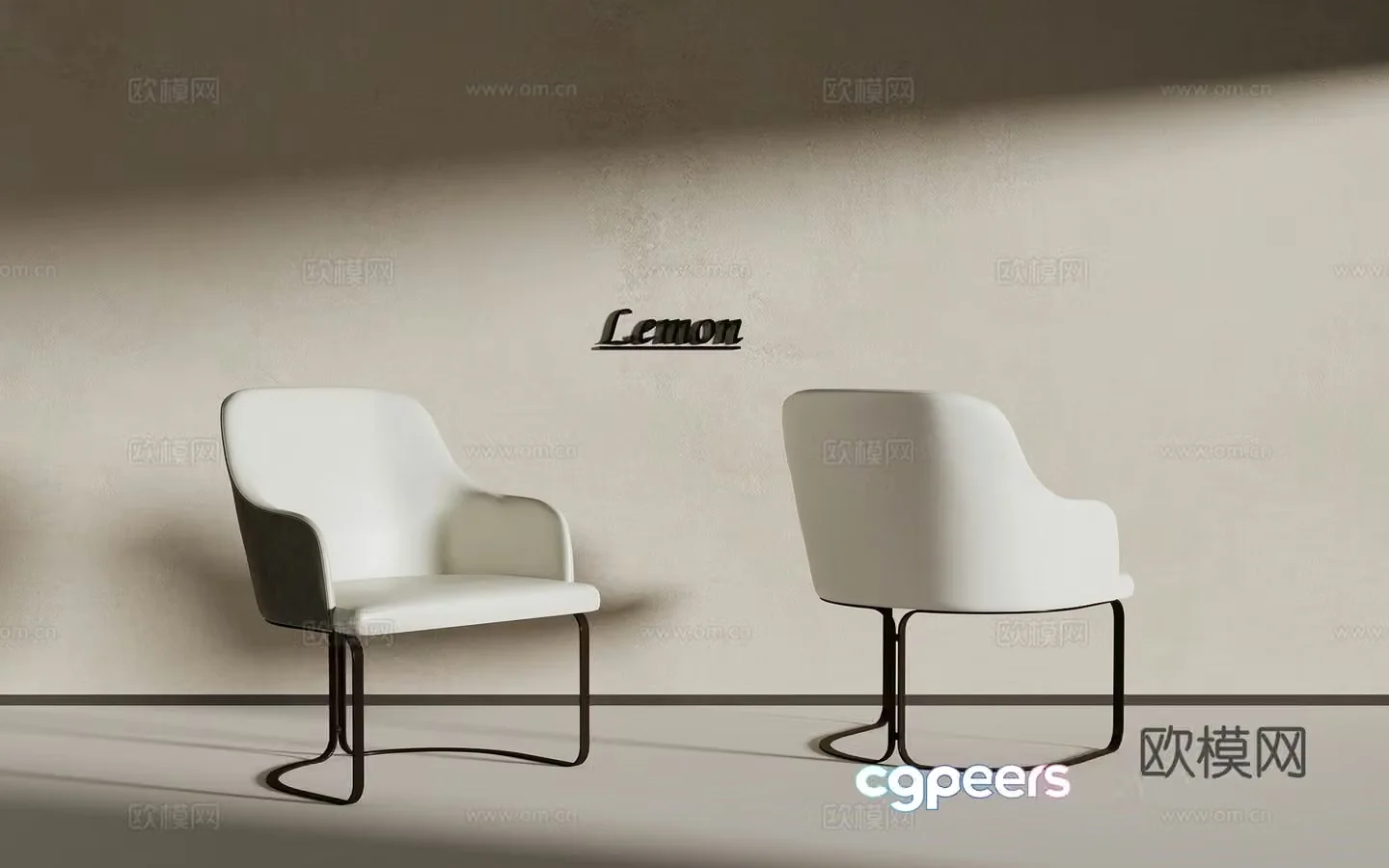 Light luxury single chair 3D model